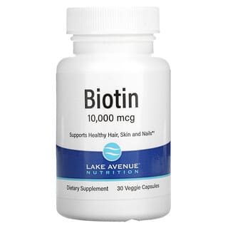 Lake Avenue Nutrition, Biotine, 10 000 µg, 30 capsules végétariennes