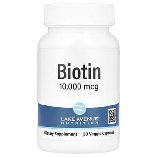 Lake Avenue Nutrition, Biotin, 10,000 mcg, 30 Veggie Capsules