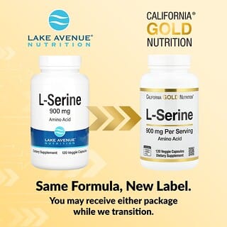 California Gold Nutrition, L-serina, 900 mg, 120 cápsulas vegetales