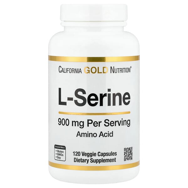 L-Serine, 900 mg, 120 Veggie Capsules