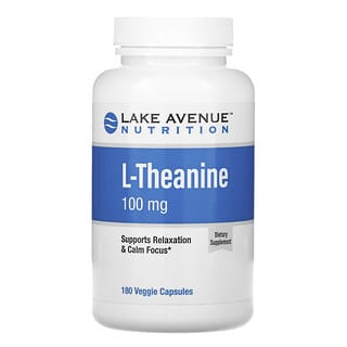 Lake Avenue Nutrition, ل-ثيانين، 100 ملجم، 180 كبسولة نباتية