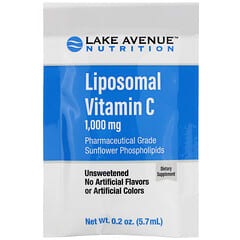 Lake Avenue Nutrition, วิตามิน C ในรูปไลโปโซมอล สูตรไม่หวาน ขนาด 1,000 มก. บรรจุ 30 ซอง ซองละ 0.2 ออนซ์ (5.7 มล.)