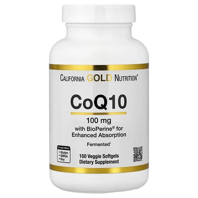 California Gold Nutrition, Coenzyme Q10 with BioPerine® Black Pepper Extract, 150 Vegetarian Capsules