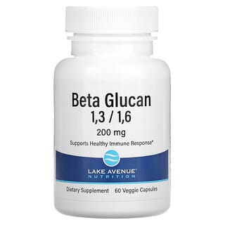 Lake Avenue Nutrition, Beta-1,3/1,6-glucano, 200 mg, 60 cápsulas vegetales