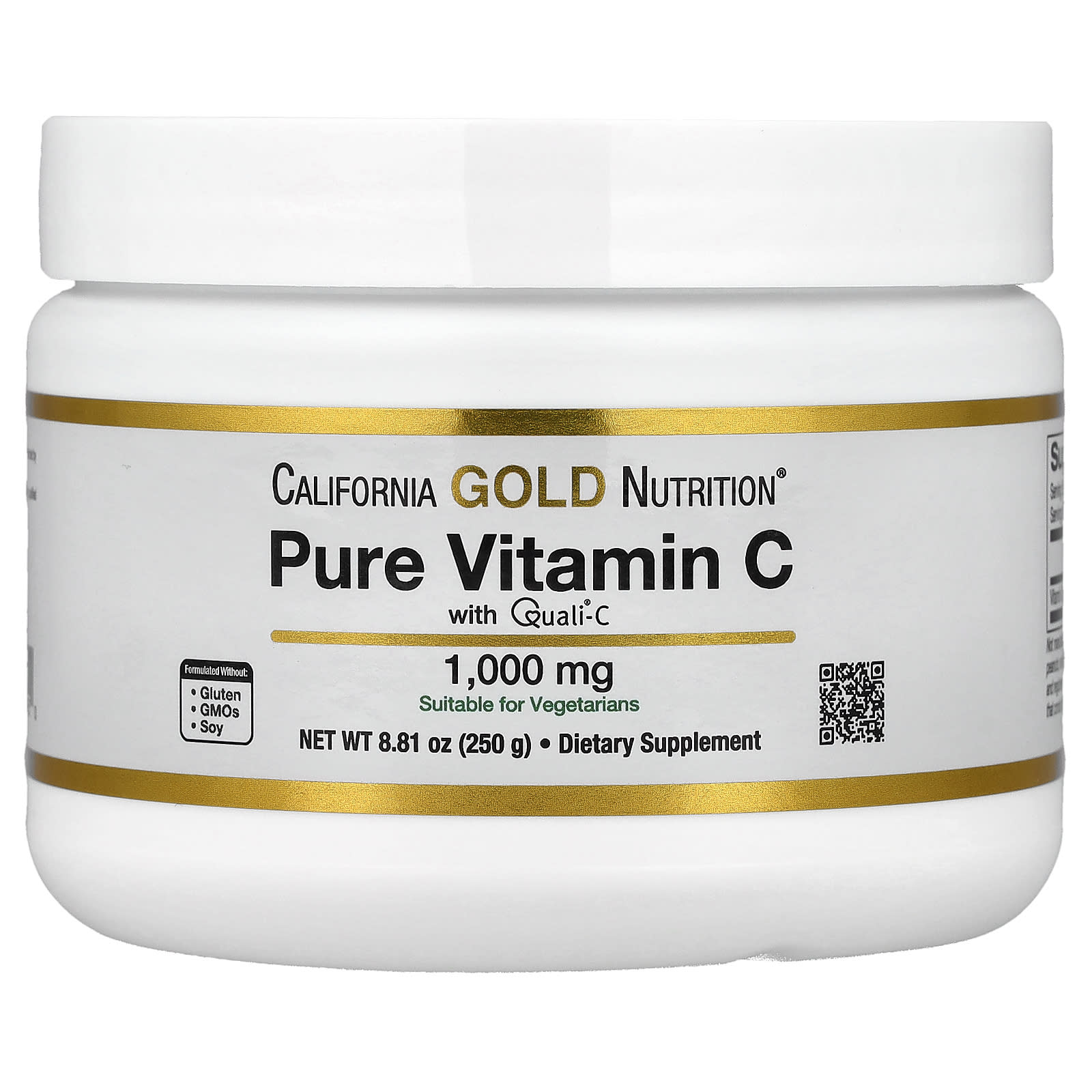 California Gold Nutrition ビタミンC パウダー 高純度のビタミンC、Quali®-C（クオリC）パウダー、250g