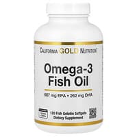 California Gold Nutrition, Omega-3 Fish Oil, 120 Fish Gelatin Softgels (1,250 mg per Softgel)