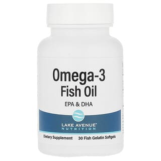 Lake Avenue Nutrition, Aceite de pescado con omega-3, 1250 mg, 30 cápsulas blandas de gelatina de pescado
