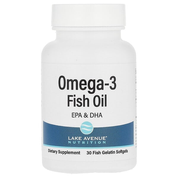 Lake Avenue Nutrition, Omega-3 魚油，1250 毫克，30 粒魚明膠軟凝膠
