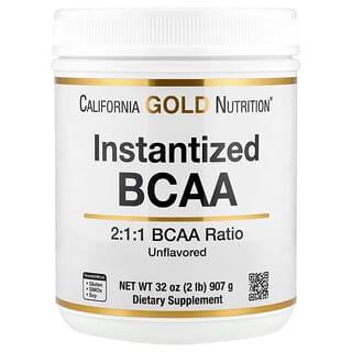 California Gold Nutrition, Serbuk BCAA segera dengan L-Leucine, L-Isoleucine dan L-Valine, Tidak Berperisa, 2 lb (907 g)