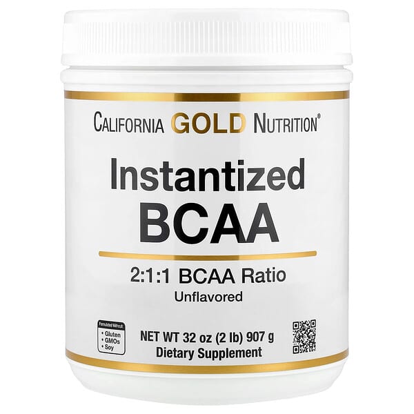 Instantized BCAA Powder with L-Leucine, L-Isoleucine, and L-Valine, Unflavored, 2 lb (907 g)
