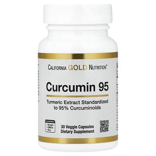 California Gold Nutrition, Curcumin 95, 30 rostlinných kapslí (500 mg na kapsli)