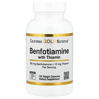 California Gold Nutrition, Benfotiamina con tiamina, 250 mg, 120 cápsulas vegetales