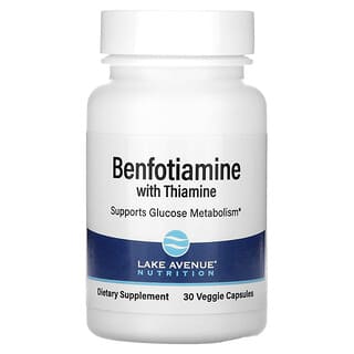 Lake Avenue Nutrition, Benfotiamina com Tiamina, 250 mg, 30 Cápsulas Vegetais