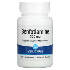 Lake Avenue Nutrition, бенфотиамин, 300 мг, 30 растительных капсул