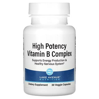 Lake Avenue Nutrition, High Potency Vitamin B Complex, hochwirksamer Vitamin-B-Komplex, 30 vegetarische Kapseln