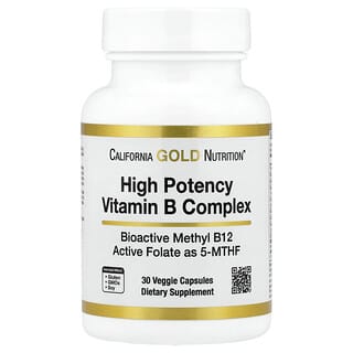 Lake Avenue Nutrition, высокоэффективный комплекс витаминов группы B с тиамина гидрохлоридом, ниацином, пантотеновой кислотой и инозитолом, 30 вегетарианских капсул