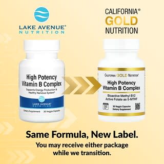 California Gold Nutrition, High Potency Vitamin B Complex、チアミン塩酸塩 ナイアシン パントテン酸 イノシトール配合、ベジカプセル30粒