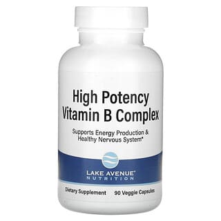 Lake Avenue Nutrition, Vitamin B Kompleks Berkhasiat Tinggi, 90 Kapsul Nabati
