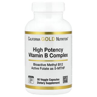 Lake Avenue Nutrition, Nagy hatékonyságú B-vitamin komplex tiamin-hidrokloriddal, niacinnal, pantoténsavval és inozitollal, 90 vegetáriánus kapszula