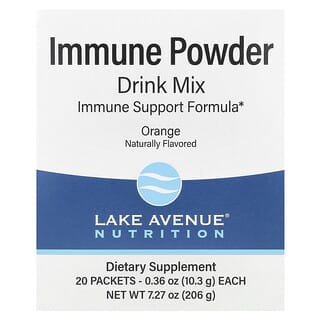Lake Avenue Nutrition, порошковая смесь для приготовления укрепляющего иммунитет напитка, со вкусом апельсина, 20 пакетиков по 10,3 г (0,36 унции)