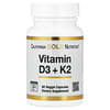 California Gold Nutrition, вітаміни D3 й K2, 60 рослинних капсул