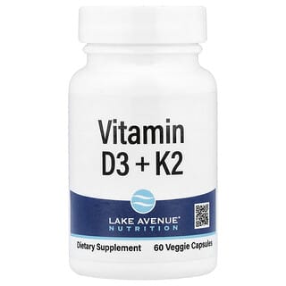 Lake Avenue Nutrition, Vitaminas D3 y K2, 60 cápsulas vegetales