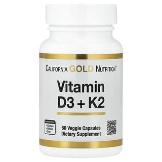 Lake Avenue Nutrition, Vitamin D3 + K2, 60 Veggie Capsules