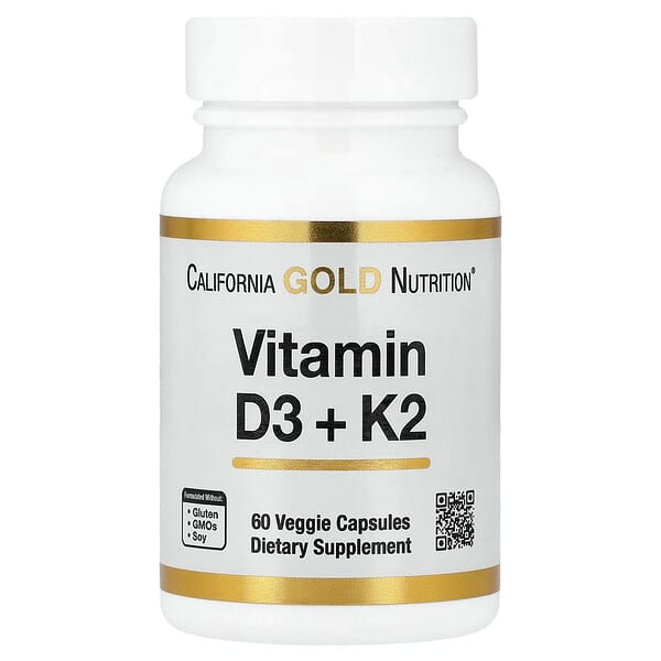Vitamin D3 + K2, 60 Veggie Capsules