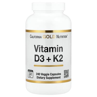 CaliforniaGoldNutrition,витаминыD3иК2,240растительныхкапсул