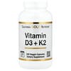 California Gold Nutrition, Vitamin D3 + K2, 240 Veggie Capsules