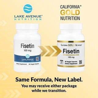 California Gold Nutrition, Fisetin, 100 mg, 90 vegetabiliska kapslar