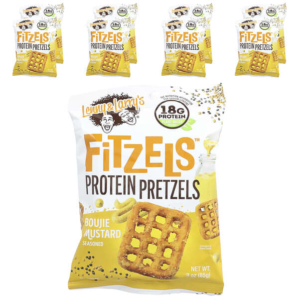 Lenny & Larry's, Fitzes™, 단백질 프레즐, 부지 머스타드, 8팩, 각 85g(3oz)