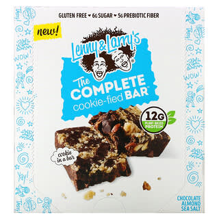 Lenny & Larry's, The Complete Cookie-Fied Bar, Chocolate Almond Sea Salt, 9 Bars, 1.59 oz (45 g) Each