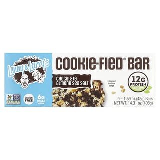 Lenny & Larry's, Cookie-Fied® Bar, Chocolate Almond Sea Salt, 9 Bars, 1.59 oz (45 g) Each