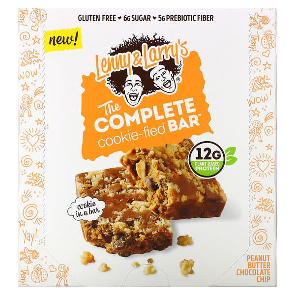Lenny & Larry's, The Complete Cookie-fied Bar, Peanut Butter Chocolate Chip, 9 Bars, 1.59 oz (45 g) Each
