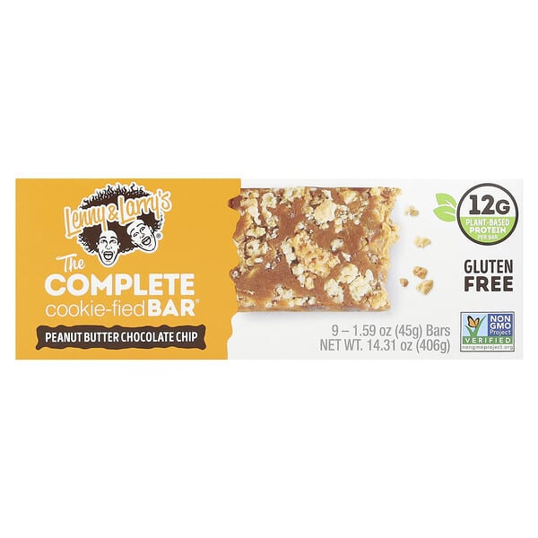 The Complete Cookie-Fied Bar®, Peanut Butter Chocolate Chip, 9 Bars, 1.59 oz (45 g) Each