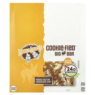 Lenny & Larry's, Big Bar Cookie-Fied®, gocce di cioccolato e burro di arachidi, 12 barrette, 90 g ciascuna