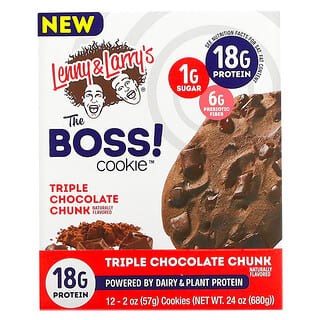 Lenny & Larry's, The BOSS Cookie, Tres trozos de chocolate, 12 galletas, 57 g (2 oz) cada una  