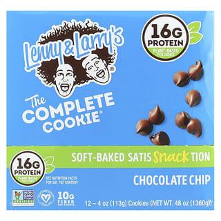 Lenny & Larry's, The Complete Cookie®, Chocolate Chip, 12 Cookies, 4 oz (113 g) Each