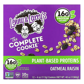Lenny & Larry's, The COMPLETE Cookie, 오트밀 건포도, 쿠키 12개입, 개당 113g(4oz)