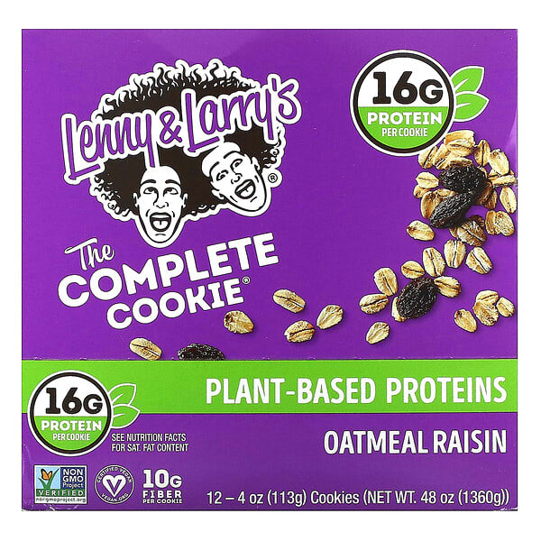 Lenny & Larry's The Complete Cookie, Oatmeal Raisin, 12 Cookies, 4 oz (113 g) Each