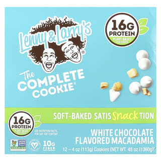 Lenny & Larry's, The Complete Cookie®, White Chocolate Macadamia, 12 Cookies, 4 oz (113 g) Each