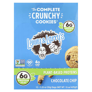 Lenny & Larry's, The Complete Crunchy Cookies®, Chips de chocolate, 12 bolsas, 35 g (1,25 oz) cada una