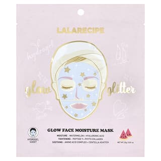 Lalarecipe, 글로우 페이스 모이스처 뷰티 마스크, 1매, 23g(0.81oz)  