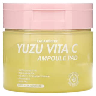Lalarecipe, Yuzu Vita C Ampoule Pad, Illuminating Beauty Mask, 80 płatków, 150 ml