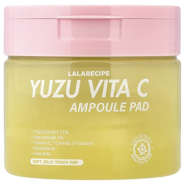 Lalarecipe, Yuzu Vita C 앰플 패드, 일루미네이팅, 80매입, 150ml(5.07fl oz)