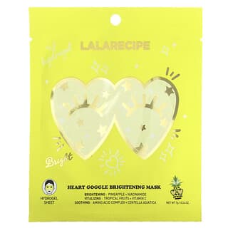 Lalarecipe, Heart Google Brightening Beauty Mask, 1 Máscara de Folha, 7 g (0,24 oz)