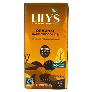 Lily's Sweets, Dark Chocolate Bar, Original, 55% Cocoa,  3 oz (85 g) 