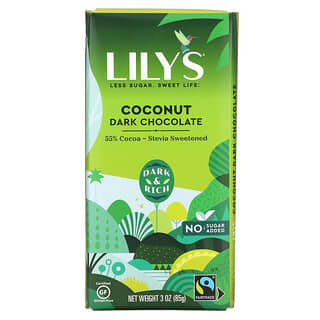 Lily's Sweets, Chocolate orscuro, coco, 3 oz (85 g)