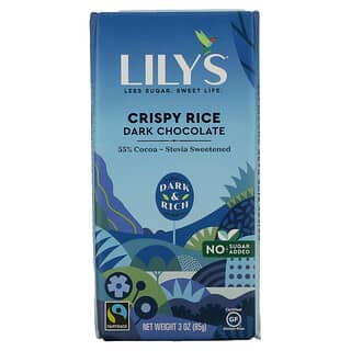 Lily's Sweets, Dark Chocolate Bar, Crispy Rice, 55% Cocoa, 3 oz (85 g)